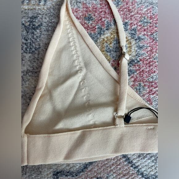 Zara Cream Strappy Knit Bralette Size Large NWOT - Picture 6 of 6